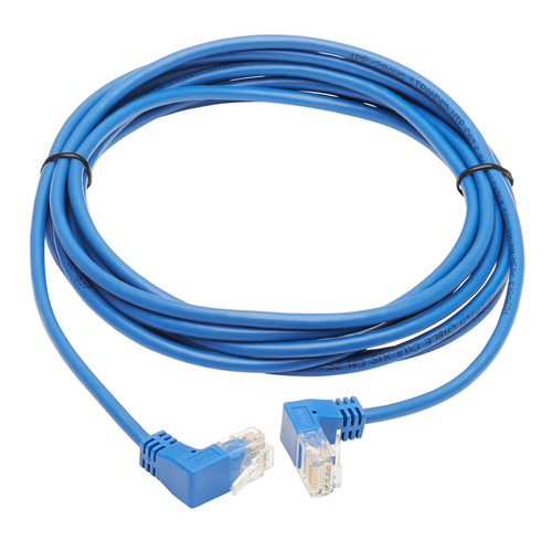 Tripp Lite N204-S10-BL-UD Up/Down-Angle Cat6 Gigabit Molded Slim UTP Ethernet Cable (RJ45 Up-Angle M to RJ45 Down-Angle M), Blue, 10 ft. (3.05 m)