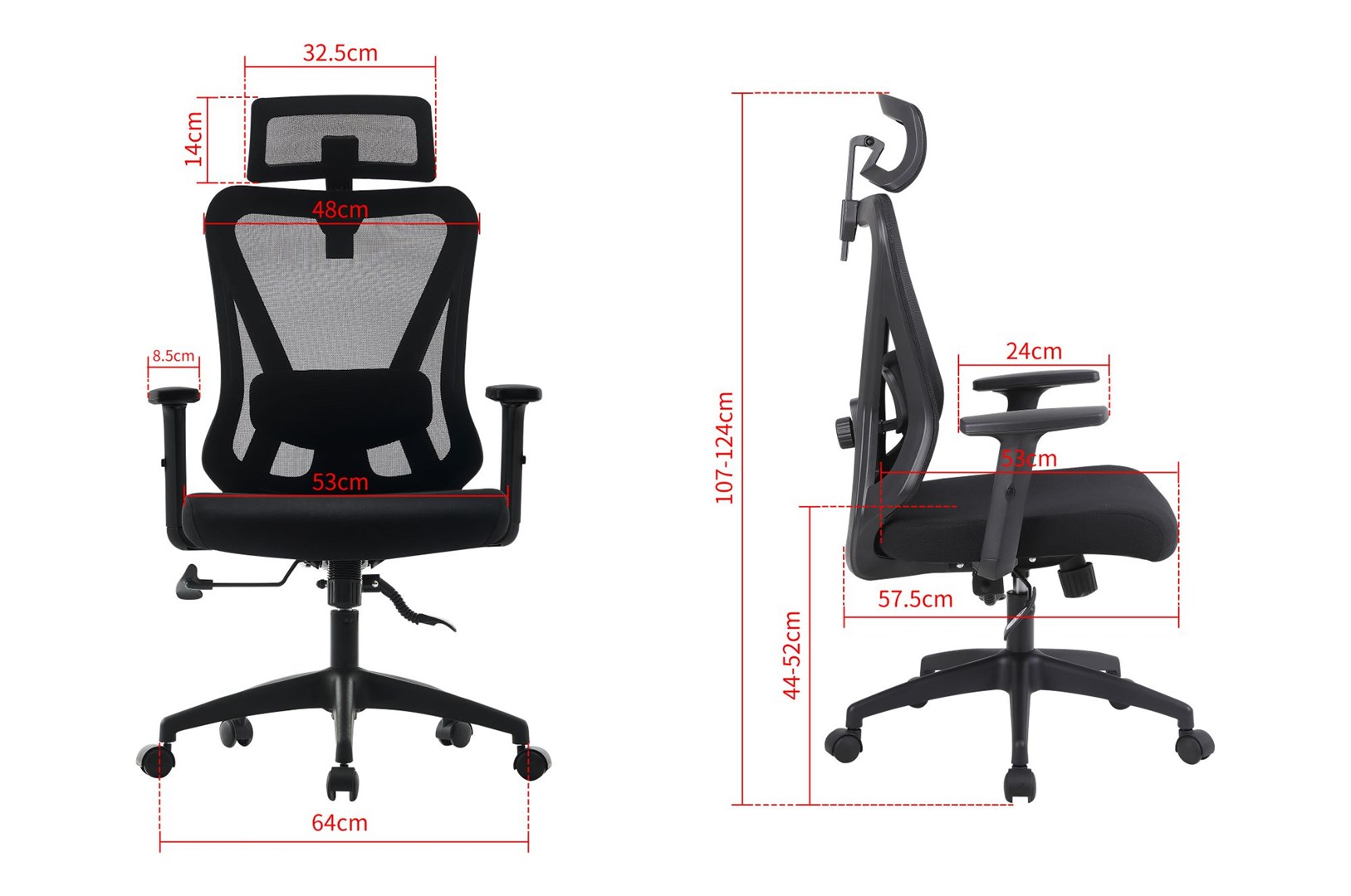 Activejet T5 ergonomic office chair black