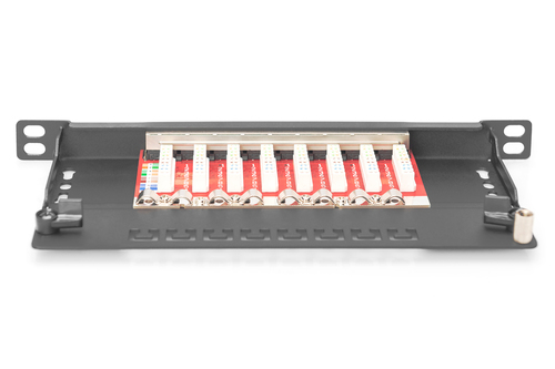Digitus CAT 6A Slim Patch Panel, shielded, 8-port, 0.5 U, 10", black