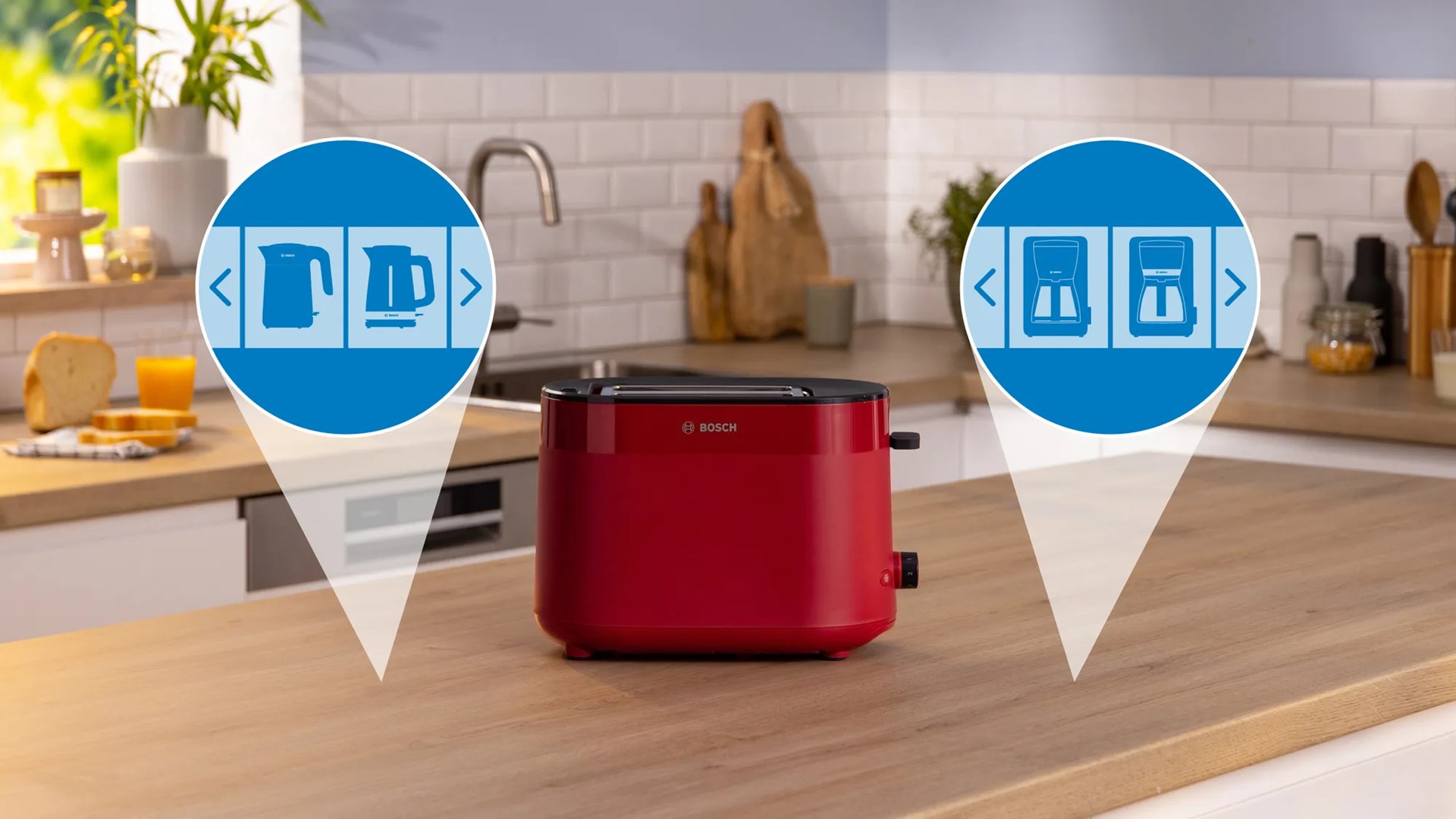 Bosch TAT2M124 toaster 6 2 slice(s) 950 W Red