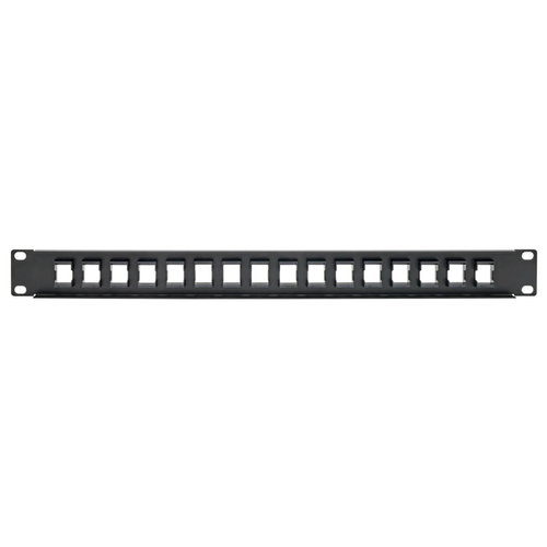 Tripp Lite N062-016-KJ 16-Port 1U Rack-Mount Unshielded Blank Keystone/Multimedia Patch Panel, RJ45 Ethernet, USB, HDMI, Cat5e/6