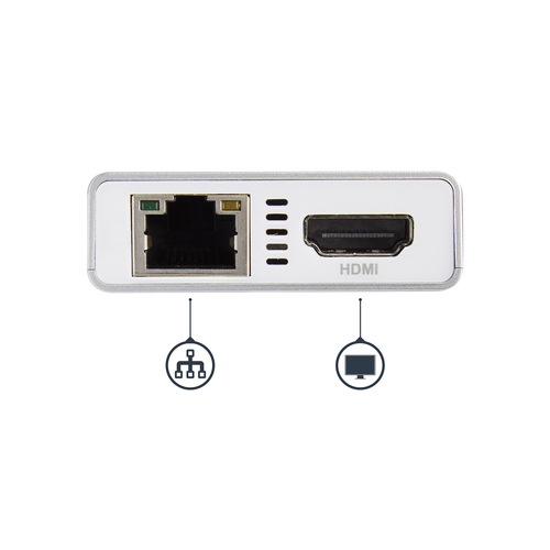 StarTech.com USB-C Multiport Adapter - USB-C Travel Docking Station w/ 4K HDMI - 60W Power Delivery Pass-Through, GbE, 2pt USB-A 3.0 Hub - Portable Mini USB Type-C Dock for Laptop - White