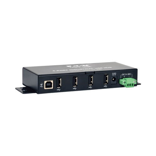 Tripp Lite U223-004-IND 4-Port Industrial-Grade USB 2.0 Hub - 15 kV ESD Immunity, Metal Housing, Mountable