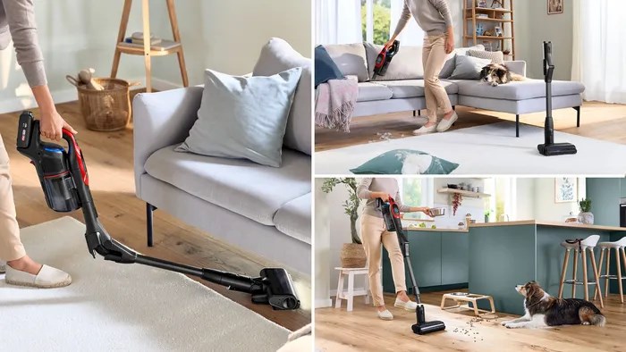 Bosch BCS1041PET stick vacuum/electric broom Battery Dry HEPA Bagless 0.4 L 23.5 W Black, Red 4 Ah