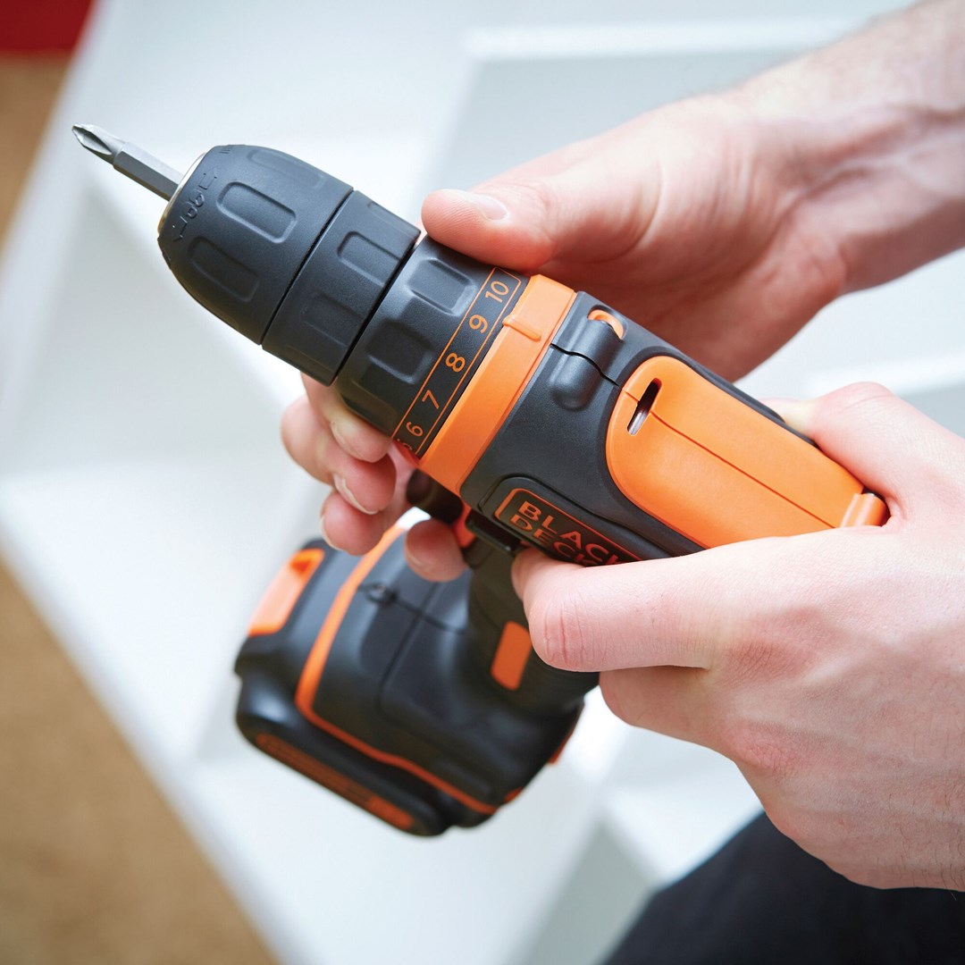 Black & Decker BDCDD12KB-QW drill Keyless Black  Orange