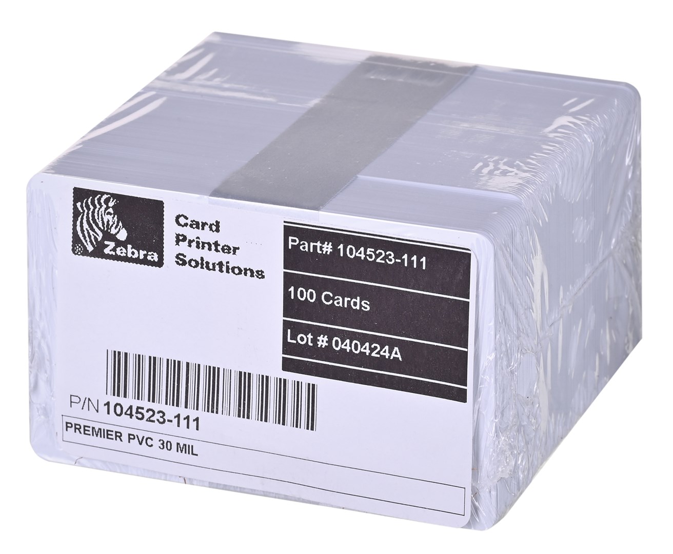 Zebra Premier PVC Card, 30 mil (5 packs x 100)