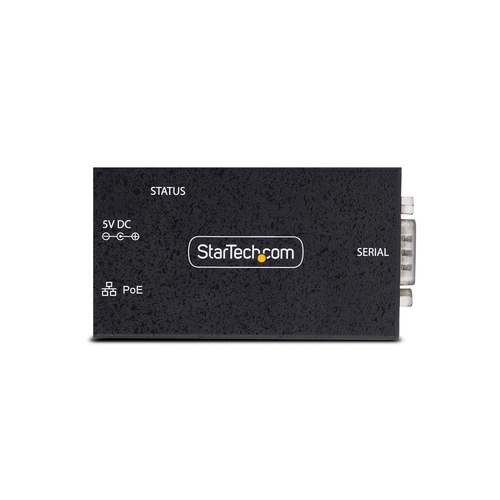 StarTech.com 1-Port Serial to Ethernet Adapter, 802.3af PoE IP Serial Device Server For Remote RS232 Devices, Wall/DIN Rail Mountable, RJ45 LAN to DB9 Serial Converter, TAA