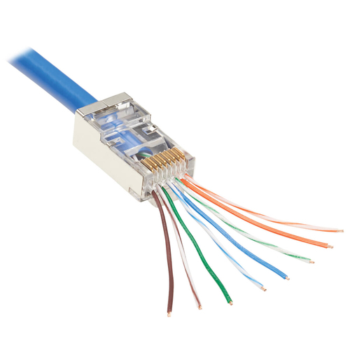 Tripp Lite N232-050-FTP Cat6 RJ45 Pass-Through FTP Modular Plug, 50 Pack