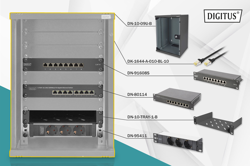 Digitus Network Set - 254 mm (10") - 9U, 312 x 300 mm (W xD)