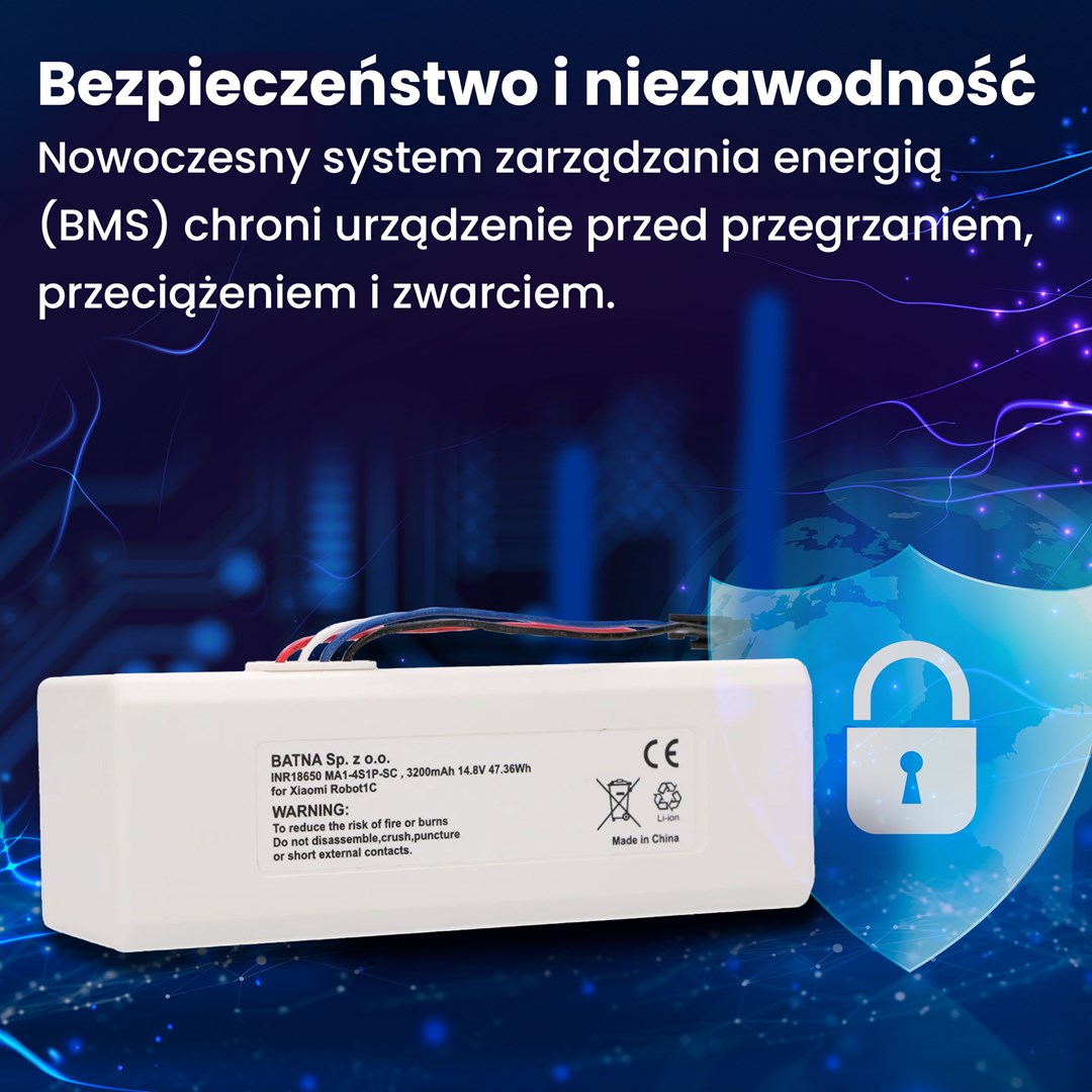 Battery for Xiaomi Robot 1C P1904-4S1P-MM  3200mAh  47.36Wh  STYTJ01ZHM Mijia 1C P1904-4S1P-MM (Dreame MC1808)