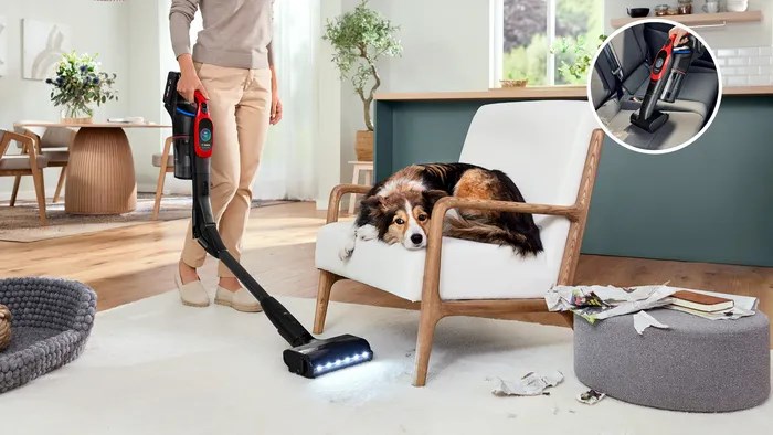 Bosch BCS1041PET stick vacuum/electric broom Battery Dry HEPA Bagless 0.4 L 23.5 W Black, Red 4 Ah