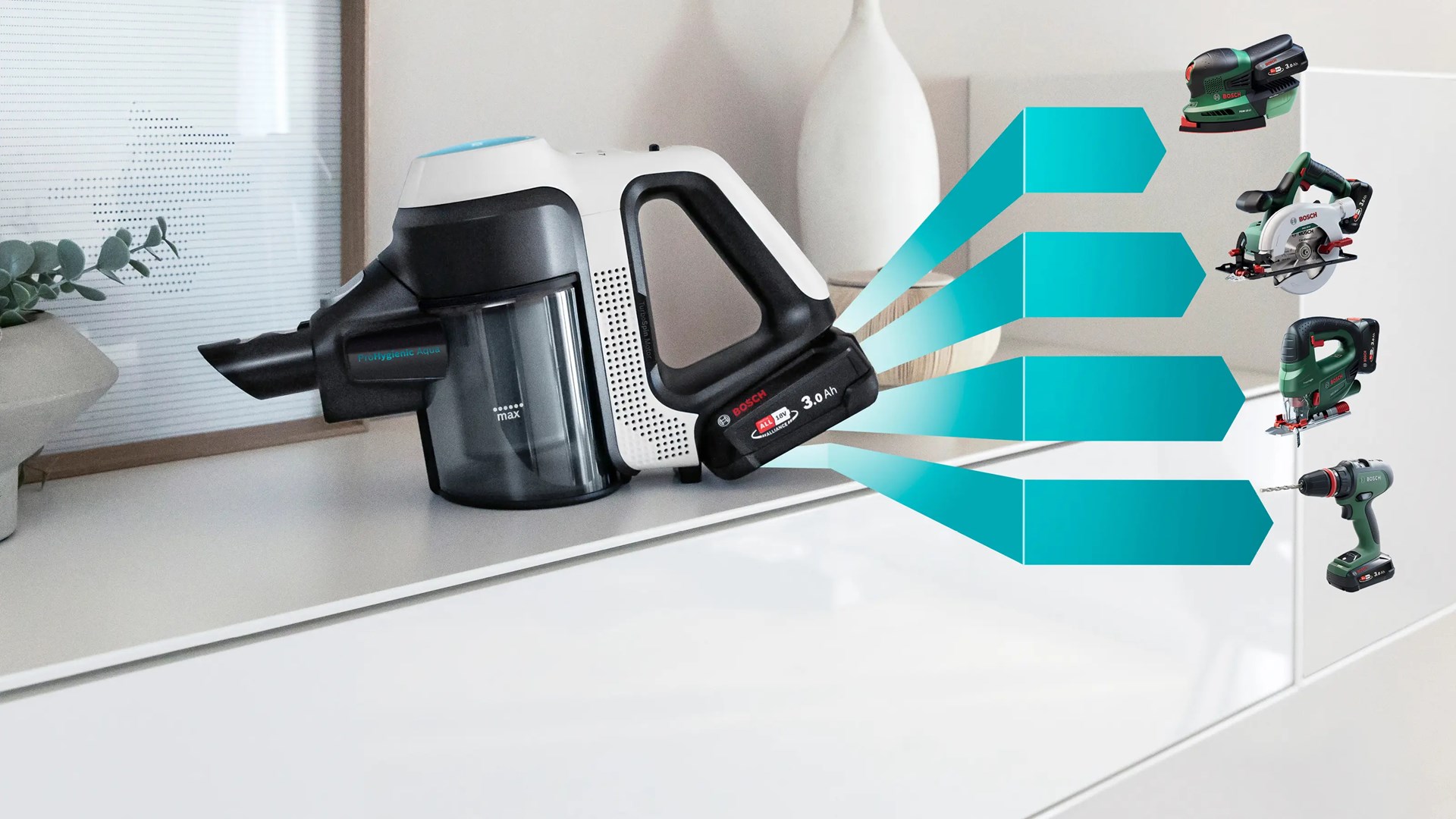 Bosch BCS71HYG4 stick vacuum/electric broom Battery Dry&wet HEPA Bagless 0.3 L 23.5 W Black, White 3 Ah