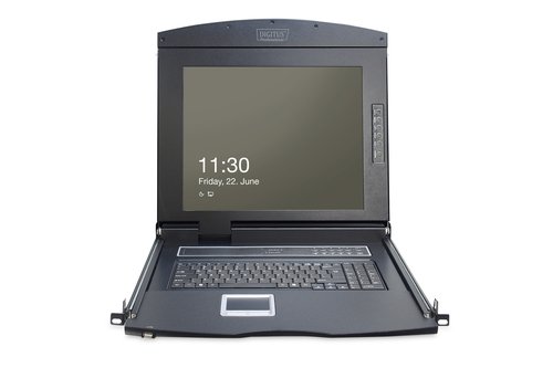 Digitus 17" LCD KVM Console, 8-Port VGA, US Keyboard
