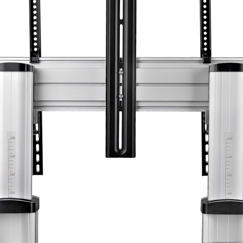 StarTech.com Rolling TV Cart/Stand On Wheels For 60-100inch Flat Screens Up To 220lb (100kg), Height Adjustment via Hand Crank, Mobile/Portable Trolley Mount