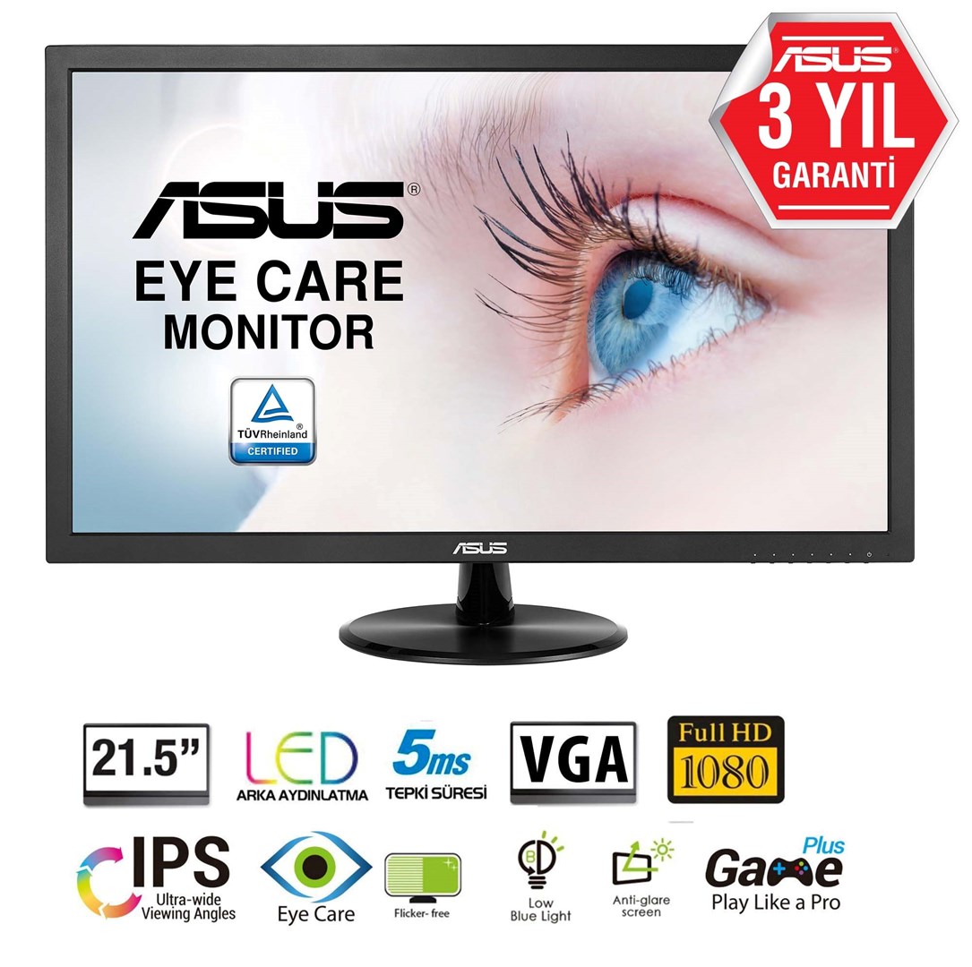 ASUS VP228DE computer monitor 54.6 cm (21.5") 1920 x 1080 pixels Full HD LCD Black