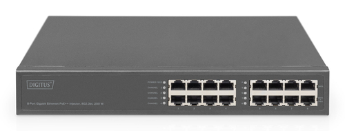 Digitus 8-Port Gigabit Ethernet PoE Injector, 802.3bt, 250 W