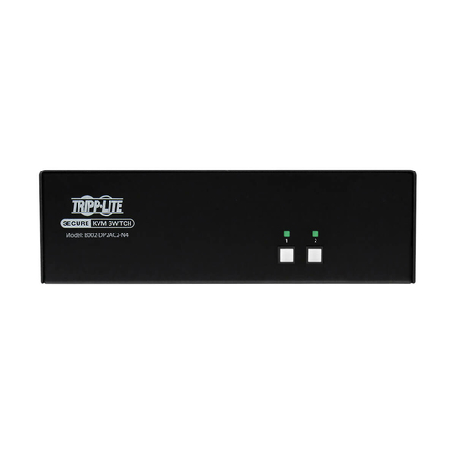 Tripp Lite B002-DP2AC2-N4 Secure KVM Switch, 2-Port, Dual Head, DisplayPort to DisplayPort, 4K, NIAP PP4.0, Audio, CAC, TAA