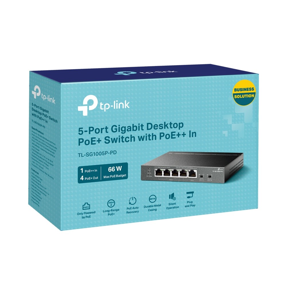 TP-Link TL-SG1005P-PD network switch Gigabit Ethernet (10/100/1000) Power over Ethernet (PoE) Black