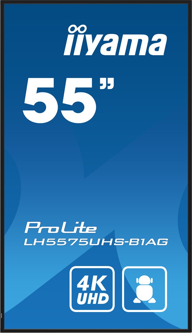 iiyama 55" 4K UHD Professional Digital Signage 24/7 display featuring Android OS, FailOver and Intel® SDM slot