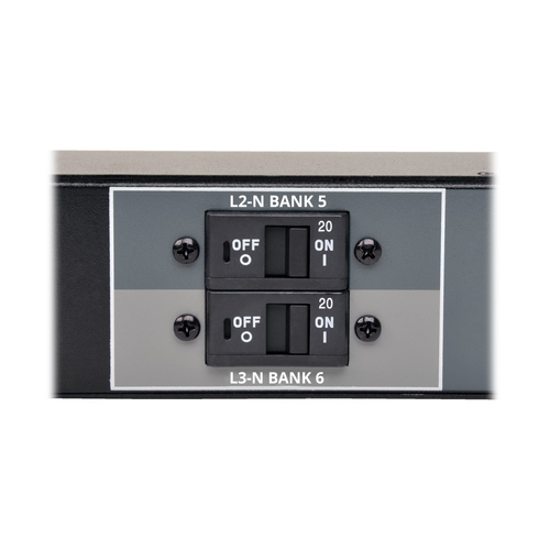Tripp Lite PDU3XMV6G32 3-Phase Local Metered PDU, 23kW, 42 208-240V outlets (36 C13, 6 C19), IEC309 32A Red (3P+N+E) 360-415V Input, 0u vertical, TAA