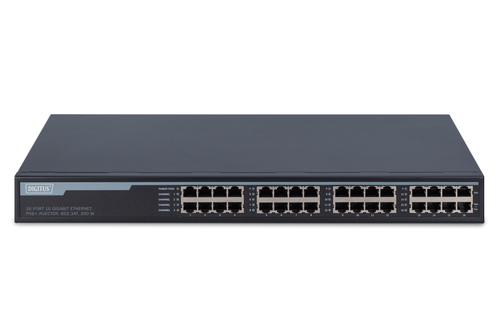 Digitus 16-port 10G Ethernet PoE+ injector, 802.3at, 250 W