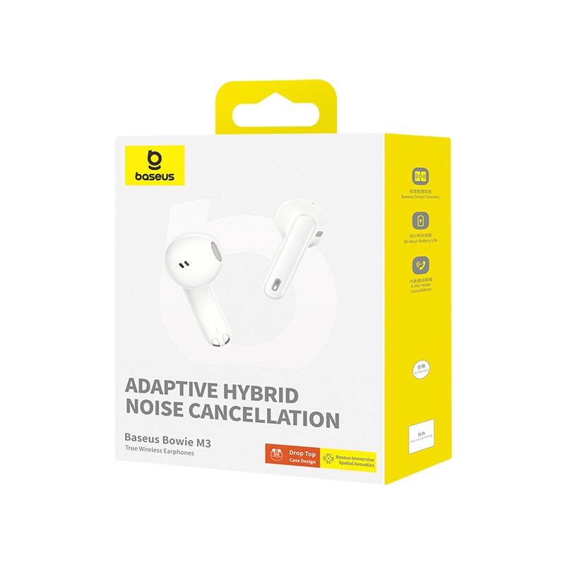 Baseus Bowie M3 Headset Wired In-ear Calls/Music USB Type-C White