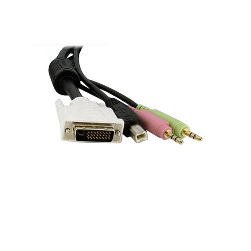 StarTech.com 10ft 4-in-1 USB Dual Link DVI-D KVM Switch Cable w/ Audio & Microphone