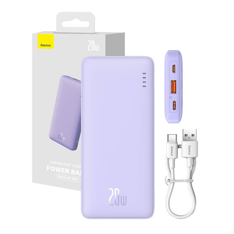Baseus Airpow Lithium polymer power bank 10000 mAh 20 W Purple