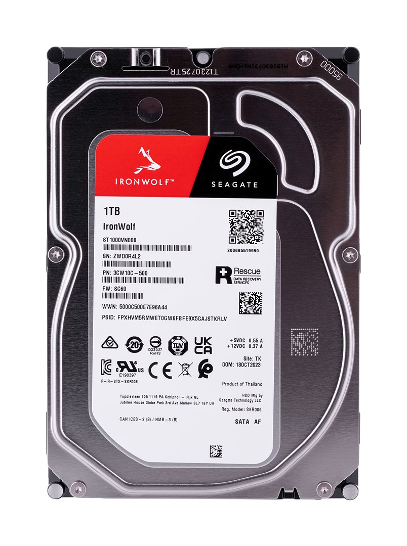 Seagate IronWolf ST1000VN008 internal hard drive 1 TB 5400 RPM 256 MB 3.5" Serial ATA III