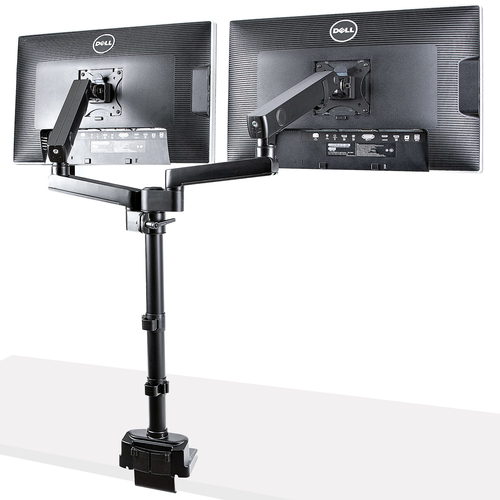StarTech.com Desk Mount Dual Monitor Arm, Full Motion Monitor Mount for 2x VESA Displays up to 32" (17.6lb/8kg), Height Adjustable, Clamp/Grommet Mount, Mechanical Spring