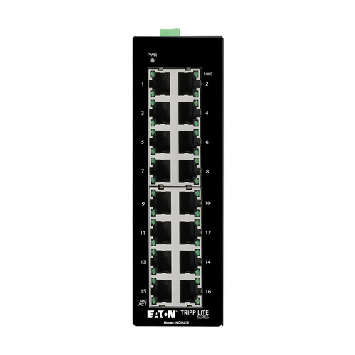 Tripp Lite NGI-U16 16-Port Unmanaged Industrial Gigabit Ethernet Switch - 10/100/1000 Mbps, DIN Mount