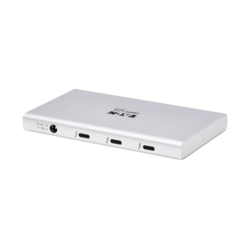Tripp Lite MTB4-HUB3-01 4-Port Thunderbolt 4 Hub - 8K, 2x 4K 60 Hz, USB 3.2 Gen 2, USB-A Port, 100W Charging, Gray