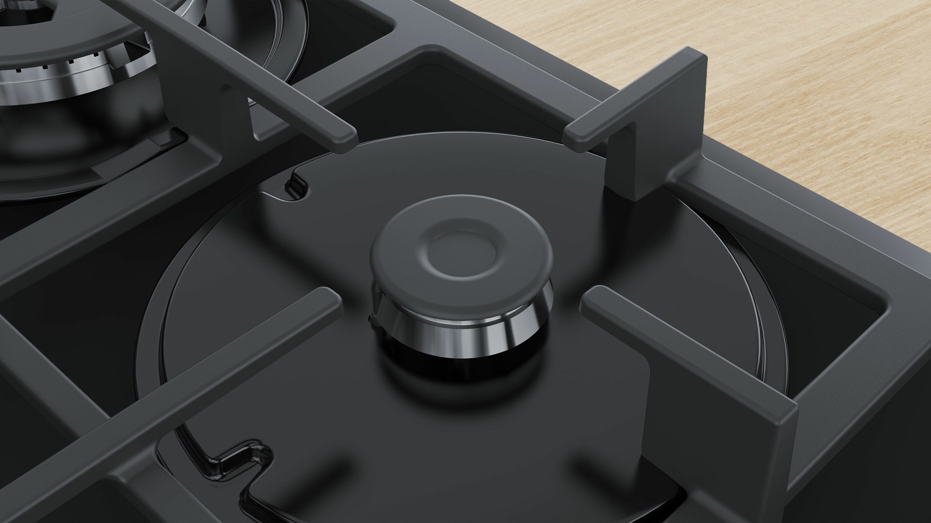 Bosch Serie 4 PNP6B6B90 hob Black Built-in 60 cm Gas 4 zone(s)