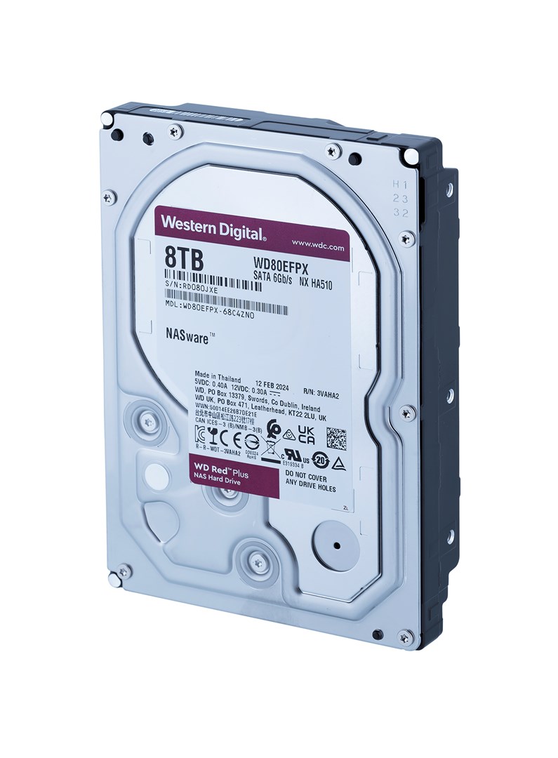 Western Digital Red Plus internal hard drive 8 TB 5640 RPM 256 MB 3.5" Serial ATA III