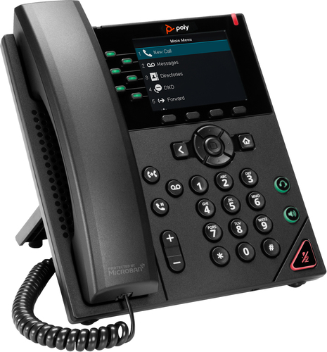 Poly VVX 350 6-Line IP Phone and PoE-enabled GSA/TAA