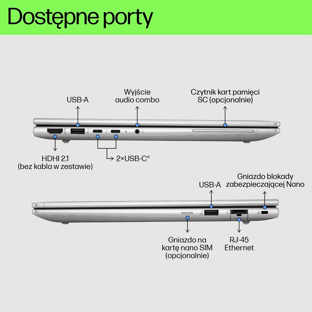 HP ProBook 460 G11 Intel Core Ultra 7 155U Laptop 40.6 cm (16") WUXGA 16 GB DDR5-SDRAM 512 GB SSD Wi-Fi 6E (802.11ax) Windows 11 Pro Silver