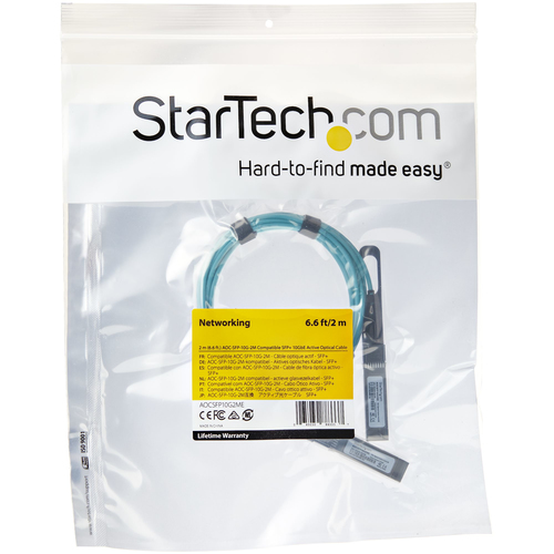 StarTech.com Dell EMC AOC-SFP-10G-2M Compatible 2m/6.5ft 10G SFP+ to SFP+ AOC Cable - 10GbE SFP+ Active Optical Fiber - 10Gbps SFP Plus/Mini GBIC/Transceiver Module Cable - Z9100 ~Dell EMC AOC-SFP-10G-2M Compatible 2m/6.5ft 10G SFP+ to SFP+ AOC Cable - 10GbE SFP+ Active Optical Fiber - 10Gbps SFP Plus/Mini GBIC/Transceiver Module Cable - Z9100
