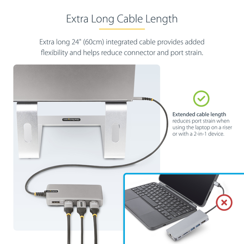 StarTech.com USB-C Triple Monitor Multiport Adapter, Dual 4K 60Hz + 4K 30Hz HDMI & DisplayPort, 3-Port USB 10Gbps Hub, 100W PD Pass-Through, GbE, Travel Dock, Windows & ChromeOS