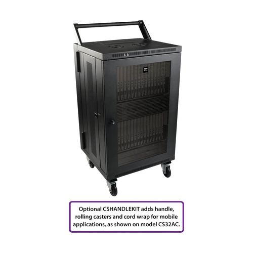 Tripp Lite CSHANDLEKIT Mobile Cart Conversion Kit with Handle, Casters and Power Cord Manager for Tablet/Chromebook Charging Stations