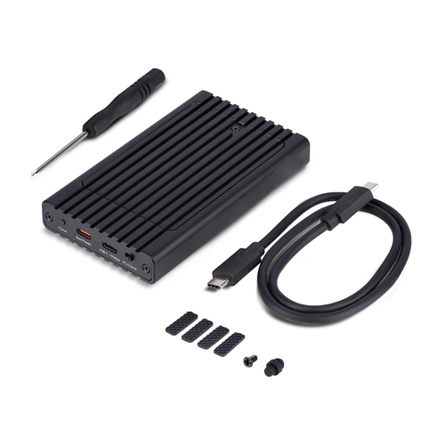 StarTech.com Dual-Bay M.2 NVMe Enclosure and Standalone Duplicator, 1:1 NVMe Cloner and SSD Enclosure, USB-C 10Gbps, Dual M.2 NVMe Reader and Offline Cloner, TAA