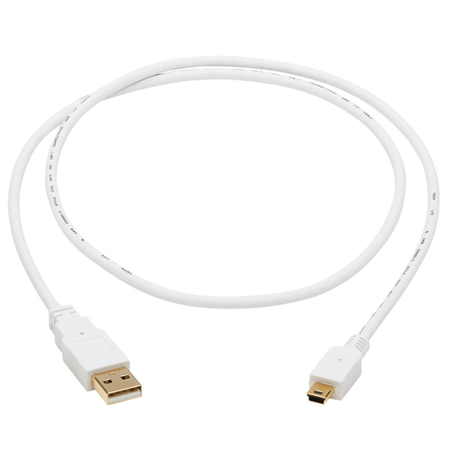 Tripp Lite U030AB-003-WH Safe-IT USB 2.0 A to USB Mini-B Antibacterial Cable (M/M), White, 3 ft. (0.91 m)