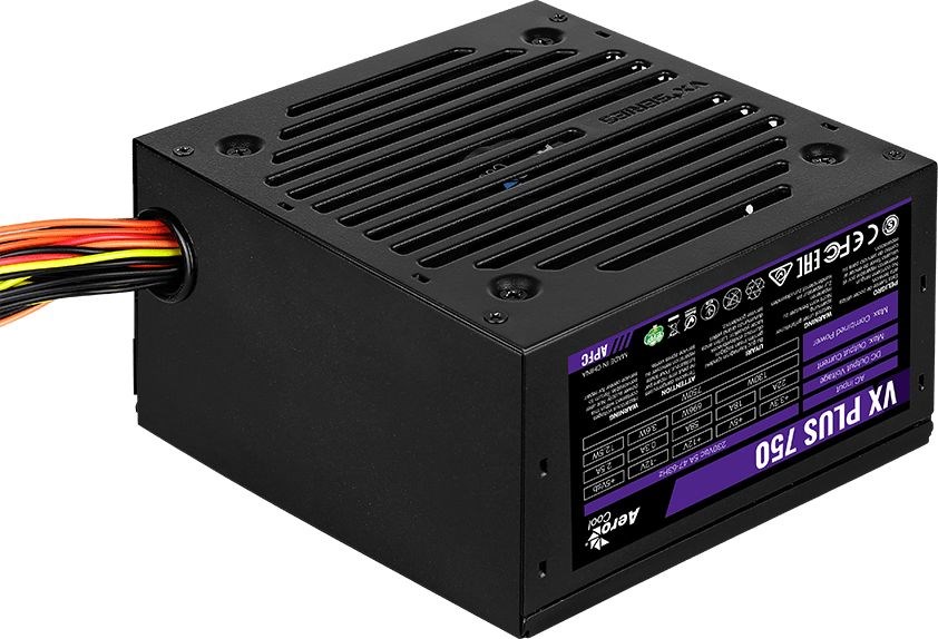 Aerocool VX PLUS 750 power supply unit 750 W 20+4 pin ATX ATX Black