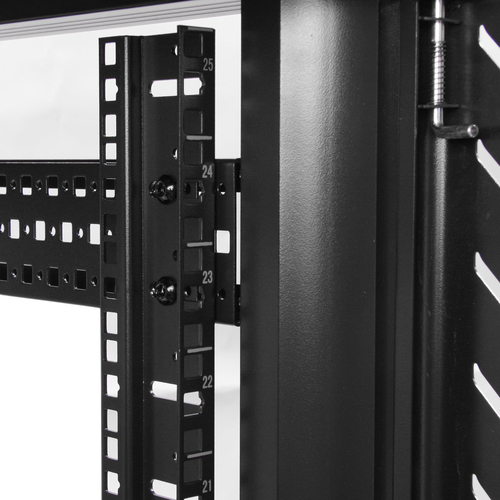 StarTech.com 4-Post 32U Server Rack Cabinet, Lockable 19" Data Rack Cabinet for Computer / AV / IT Equipment, Office / Home Network Rack with Casters & Adjustable Mounting Rails