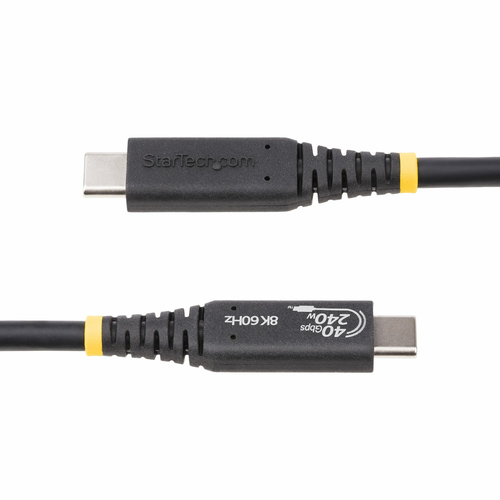 StarTech.com 50cm (1.6ft) USB4 Cable, USB-IF Certified USB-C Cable, 40Gbps, 240W Power Delivery PD 3.1 EPR, 8K 60Hz, USB Type-C Data Transfer Cable/Cord, Compatible w/Thunderbolt/USB 3.2 Ports