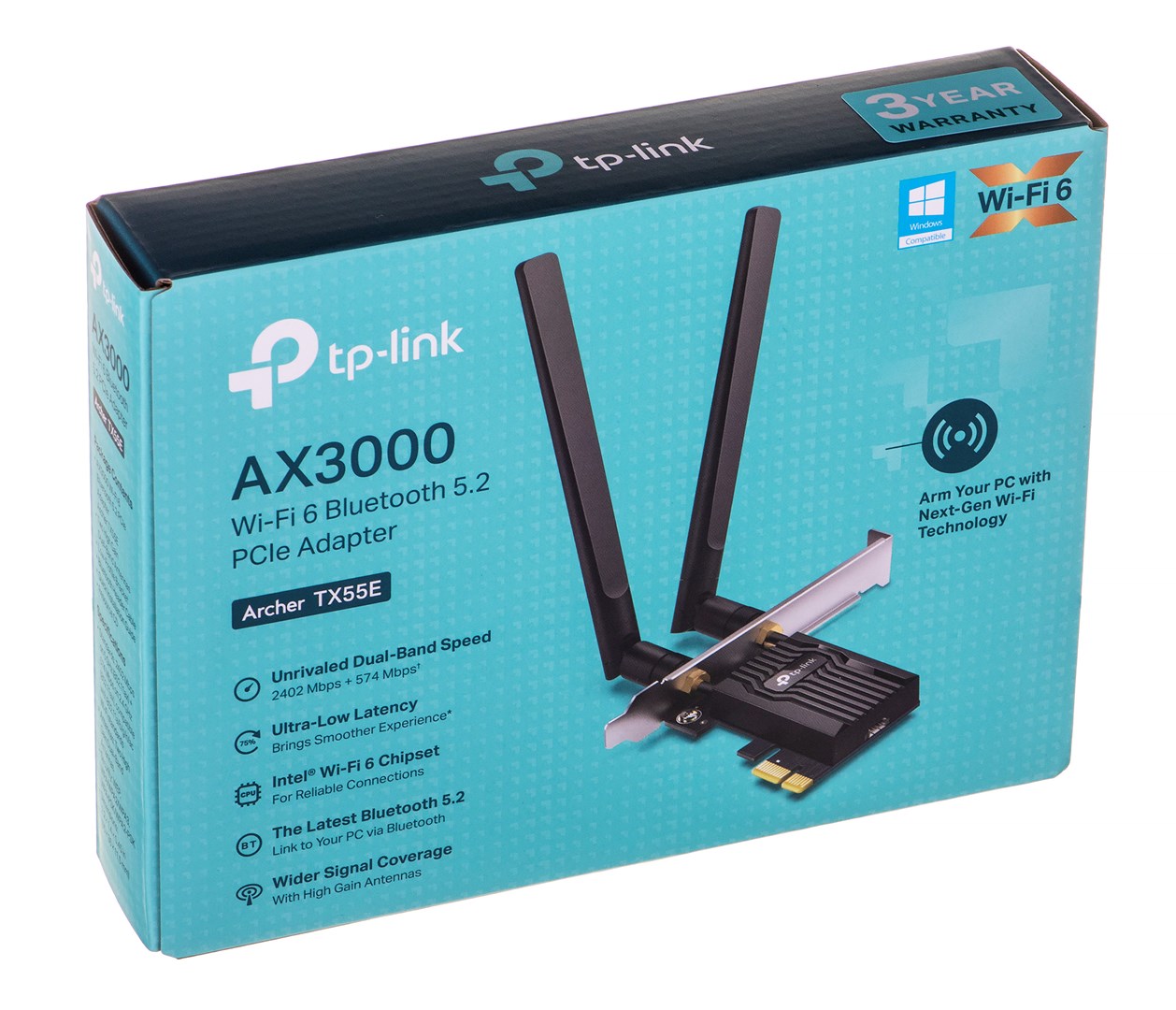 TP-Link Archer AX3000 Wi-Fi 6 Bluetooth 5.2 PCIe Adapter