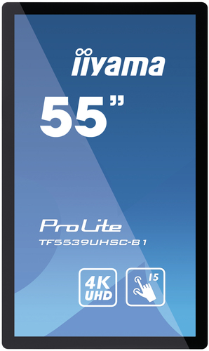 iiyama ProLite TF5539UHSC-B1AG-REF computer monitor 139.7 cm (55") 3840 x 2160 pixels 4K Ultra HD LED Touchscreen Multi-user Black