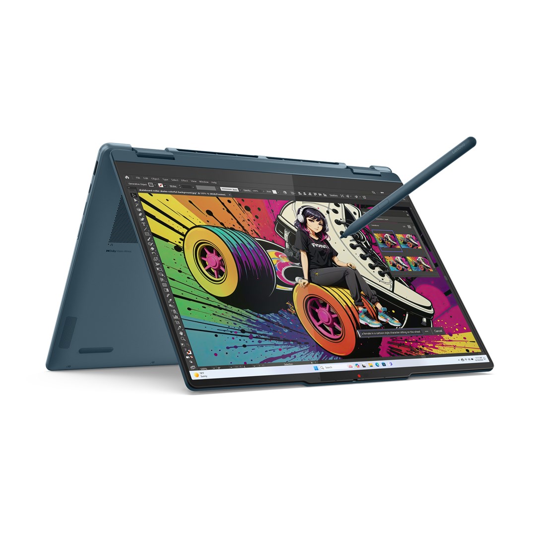 Lenovo Yoga 7 2-in-1 14AKP10 Copilot+ PC AMD Ryzen AI 5 340 Hybrid (2-in-1) 35.6 cm (14") Touchscreen WUXGA 16 GB LPDDR5x-SDRAM 512 GB SSD Wi-Fi 7 (802.11be) Windows 11 Home Teal