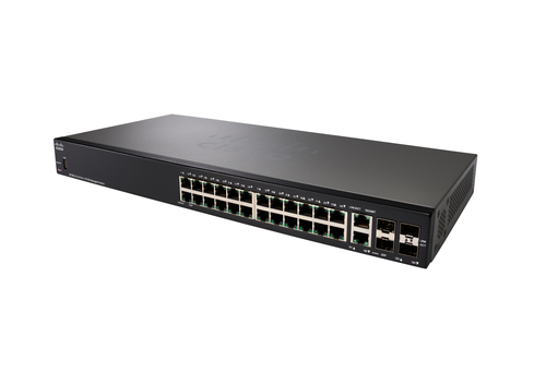 Cisco SF350-24 Managed Switch | 24 10/100 Ports | 4 Gigabit Ethernet (GbE) Combo SFP | Limited Lifetime Protection (SF350-24-K9-UK)