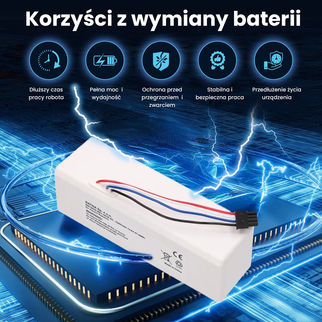 Battery for Xiaomi Robot 1C P1904-4S1P-MM  3200mAh  47.36Wh  STYTJ01ZHM Mijia 1C P1904-4S1P-MM (Dreame MC1808)