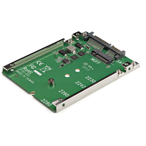 StarTech.com M.2 SATA SSD to 2.5in SATA Adapter - M.2 NGFF to SATA Converter - 7mm - Open-Frame Bracket - M2 Hard Drive Adapter